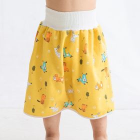 Baby Waterproof Skirt Baby Diapers Training Pant Waterproof Leak-proof Washable Cotton (Option: Yellow Background Dog-M Code 0to5 Years Old)