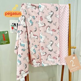 Child Air Conditioner Quilt Beanie Comfort Sleeping Blanket Washable (Option: Pink Pegasus-75x120cm)