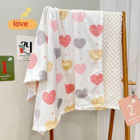 Child Air Conditioner Quilt Beanie Comfort Sleeping Blanket Washable (Option: Love-75x120cm)