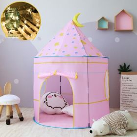 Children's Tent Baby Play House Indoor Princess Playhouse Castle (Option: Pink Princess Star Light)