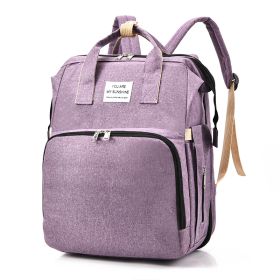 Multifunctional Go Out Portable Large Capacity Leisure Shoulder Bag For Mother And Child (Color: Purple)