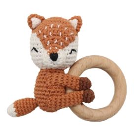 Handmade Crochet Fox Elk Rattle Toy Baby Molar Teether (Option: Fox)