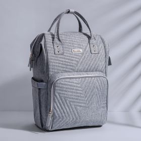 Sunveno Fashion Diaper Bag Backpack Quilted Large Mum Maternity Nursing Bag Travel Backpack Stroller Baby Bag Nappy Baby Care (Color: gray)