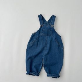 Baby Unisex Washed Denim Fabric Loose Overall (Size/Age: 80 (9-12M))