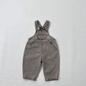 Baby Unisex Washed Denim Fabric Loose Overall (Size/Age: 90 (12-24M))