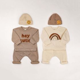 Baby Rainbow & Letter Graphic Hoodies And Pants Sets (Size/Age: 110 (3-5Y))