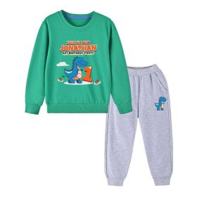 Baby Boy Cartoon Dinosaur Print Pattern Hoodie Combo Trousers Cotton 1 Pieces Sets (Size/Age: 150 (10-12Y))