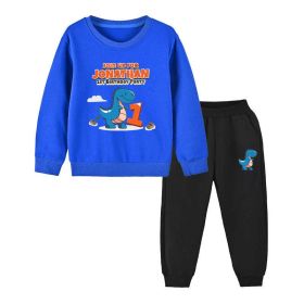 Baby Boy Cartoon Dinosaur Print Pattern Hoodie Combo Trousers Cotton 1 Pieces Sets (Size/Age: 110 (3-5Y))