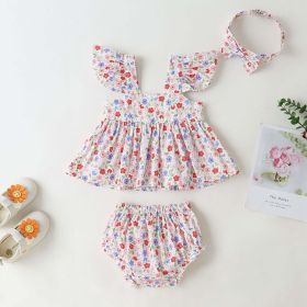 Baby Girl Little Floral Print Sleeveless Dress Combo Short Pants In Sets (Size/Age: 80 (9-12M))