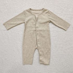 Baby Solid Color Pit Strip Fabric Long Sleeve Onesie Or Jumpsuit (Without Hat) (Size/Age: 73 (6-9M))