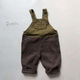 Baby Color Matching Design Soft Cotton Fashion Overalls (Size/Age: 130 (7-8Y))