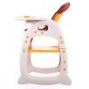 Multipurpose Adjustable Highchair for Baby Toddler Dinning Table with Feeding Tray and 5-Point Safety Buckle, Yellow