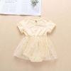 Baby Girl Embroidery Daisy Short-Sleeved Round Collar Dress