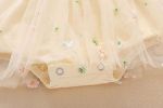 Baby Girl Embroidery Daisy Short-Sleeved Round Collar Dress