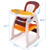 Multipurpose Adjustable Highchair for Baby Toddler Dinning Table with Feeding Tray and 5-Point Safety Buckle, Yellow