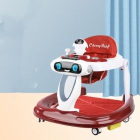 Baby Walker Anti-O-leg Baby Children's Multi-functional Anti-rollover Walker (Option: Red red-Dazzle)