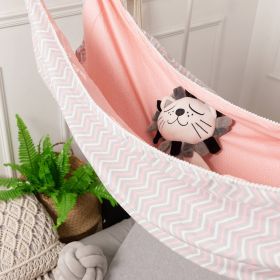 Children's Swing Indoor Outdoor Hanging Basket Cartoon Hammock (Option: Pink wave-100X130cm)