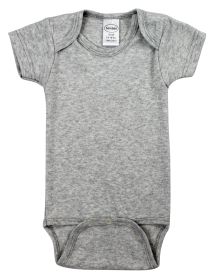 Heather Grey Interlock Short Sleeve Bodysuit Onezies (Color: grey, size: medium)