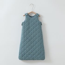 Baby Cotton-padded Sleeping Bag Vest (Option: Dark Green-M)